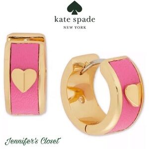 Kate Spade Gold-Tone Lesther Heart Huggie Earrings / NWT